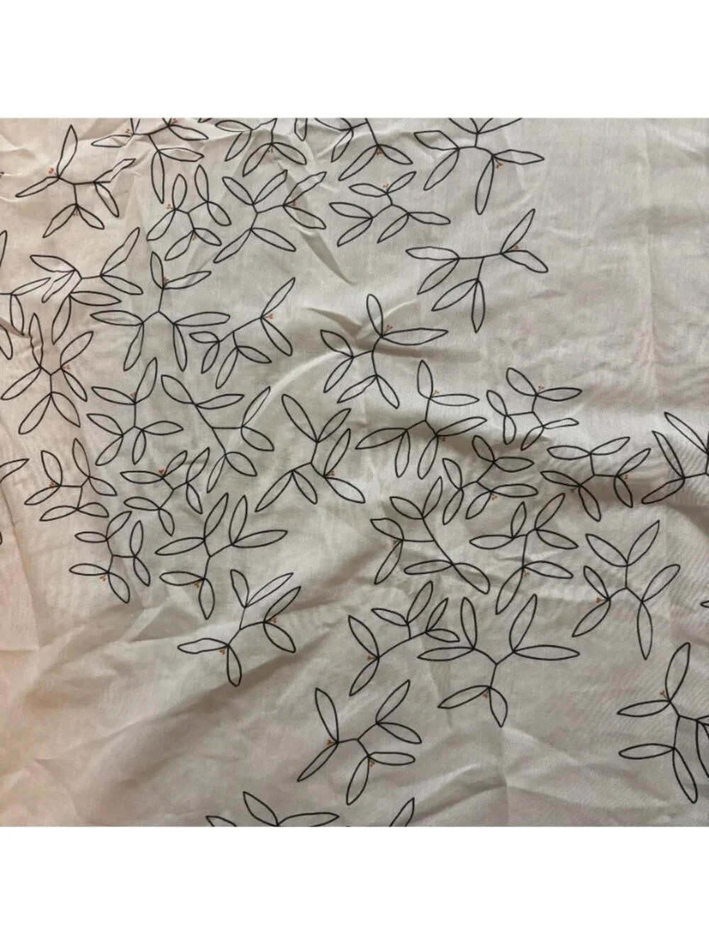 IKEA HEDDA BLAD Curtain - White with Black Botanical Line Art